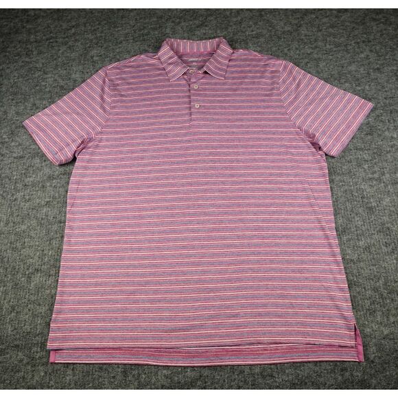 johnnie-O Pink Striped Polo Shirt - Picture 1 of 10
